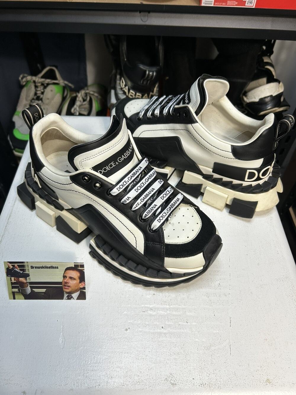 Dolce & Gabbana SuperKing Sneakers White Black Men’s Size 6.5DG / 7.5 US